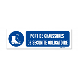 Panneau signalisation picto protection obligatoire des pieds avec texte - 1