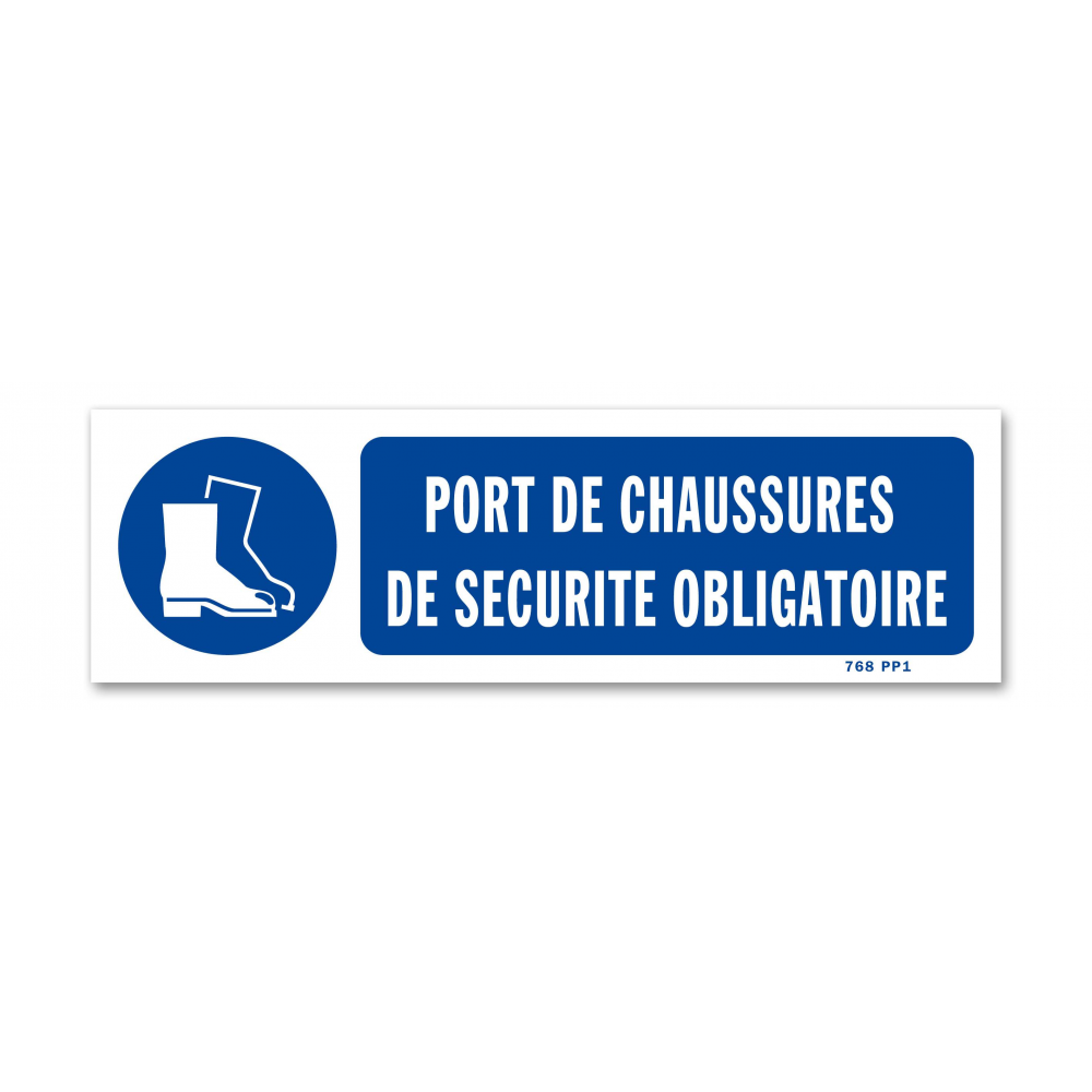 Panneau signalisation picto protection obligatoire des pieds avec texte