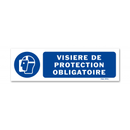 Panneau signalisation picto protection obligatoire du visage avec texte - 1