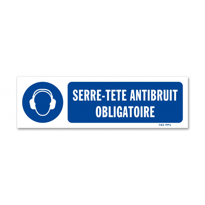 Panneau signalisation picto protection obligatoire ouie avec texte - 1
