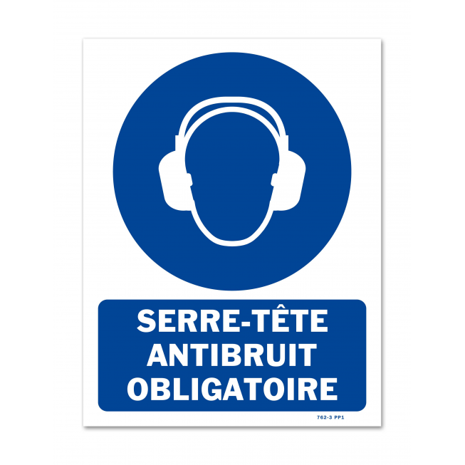 Panneau signalisation picto protection obligatoire ouie avec texte - 2