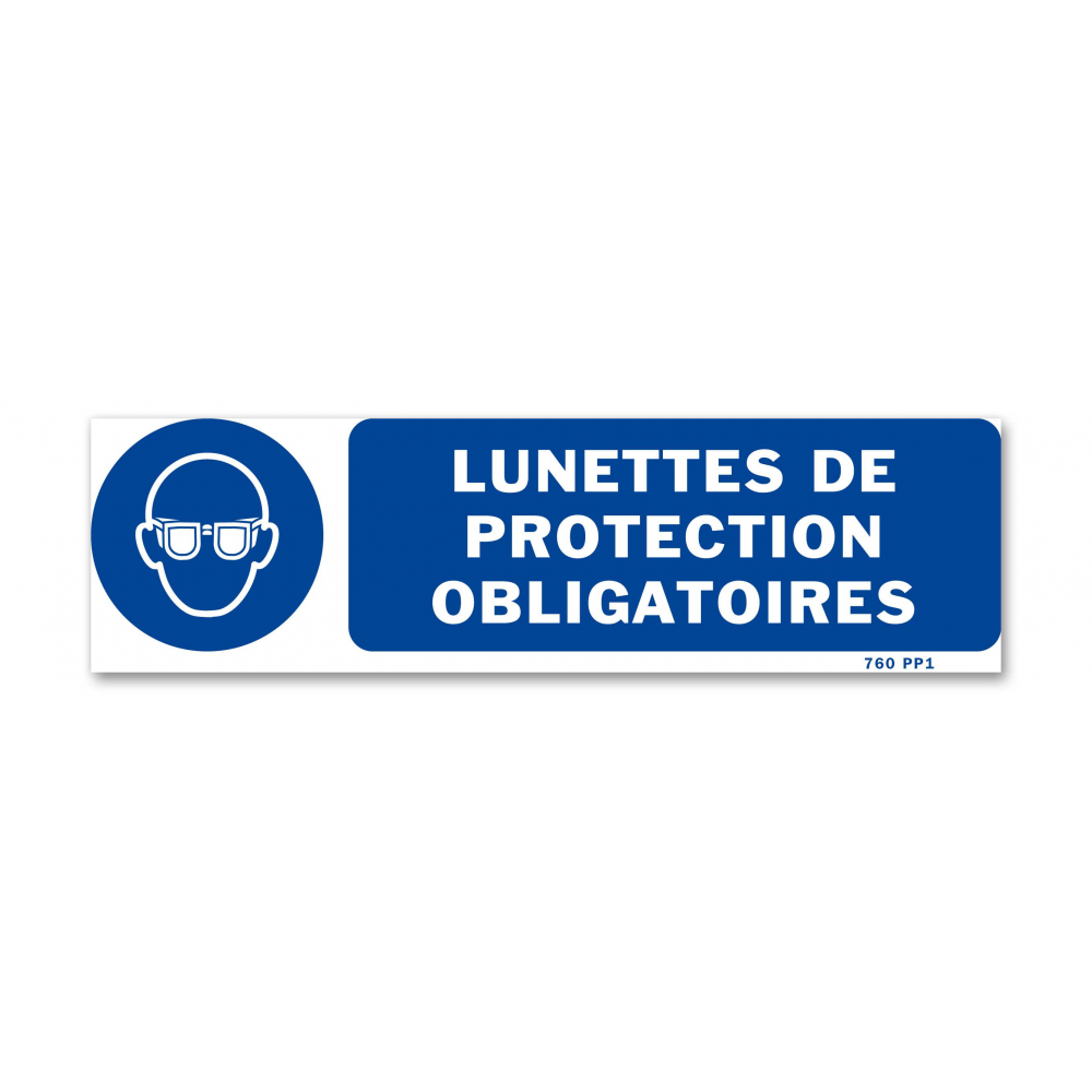 Panneau signalisation picto protection obligatoire vue avec texte