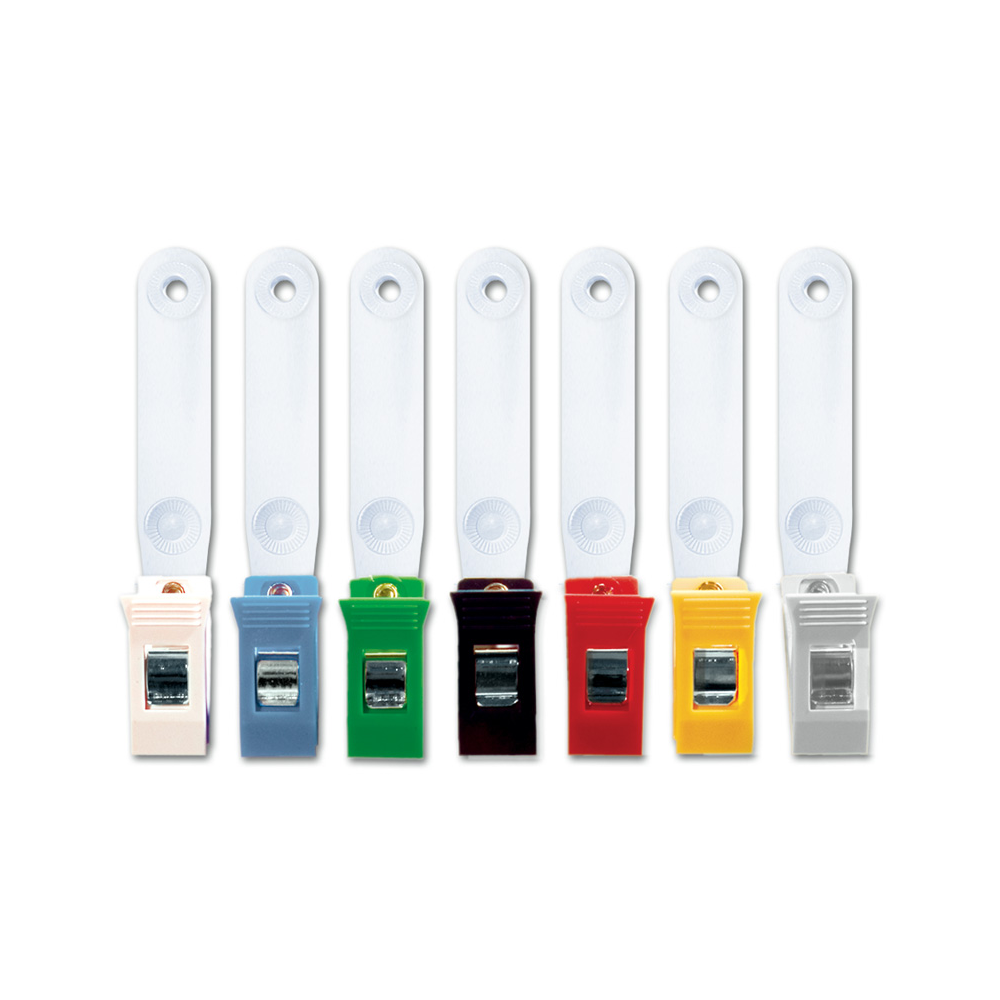 Pinces badge plastique - assortiment 200 pinces badges plastiques avec lanieres