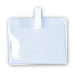 porte badges souples avec clip en plastique blanc