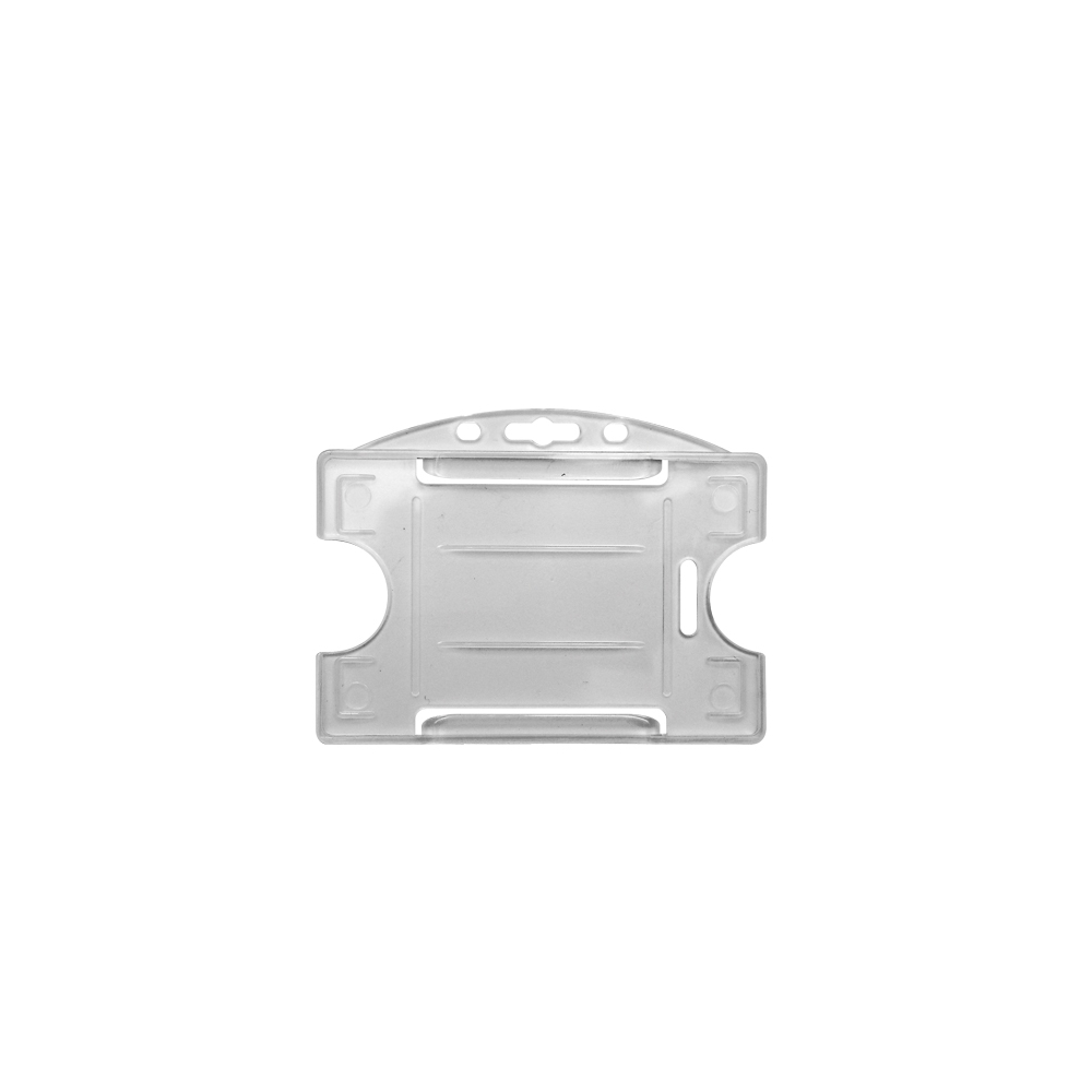 Hard badge holders with openings on 2 sides hard badge holders with openings on 2 sides