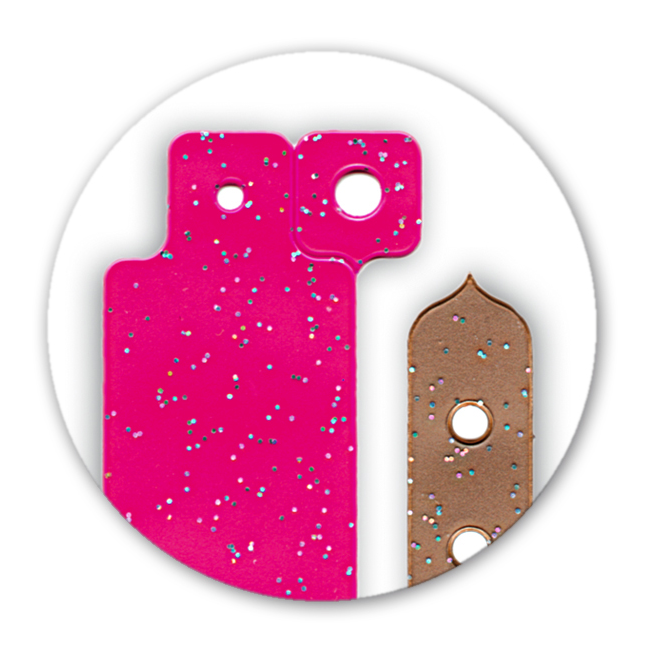 two sode of classic vinyl glitter wristbands brown pink en two sode of classic vinyl glitter wristbands brown pink en