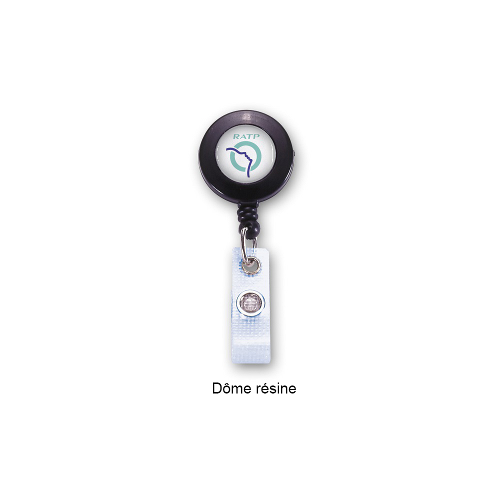 customized plastic retractable reel for badge with ratp logo