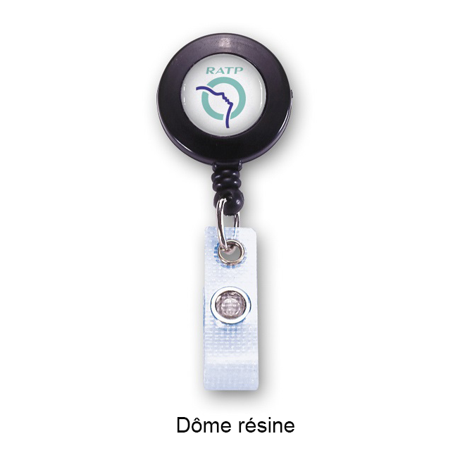 customized plastic retractable reel for badge with ratp logo