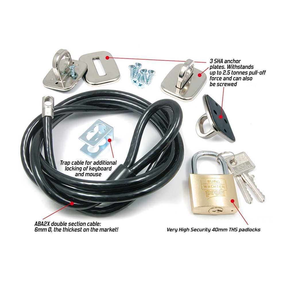 Very Highsecurity Computer Cable Lock The Complete Kit SBE Direct