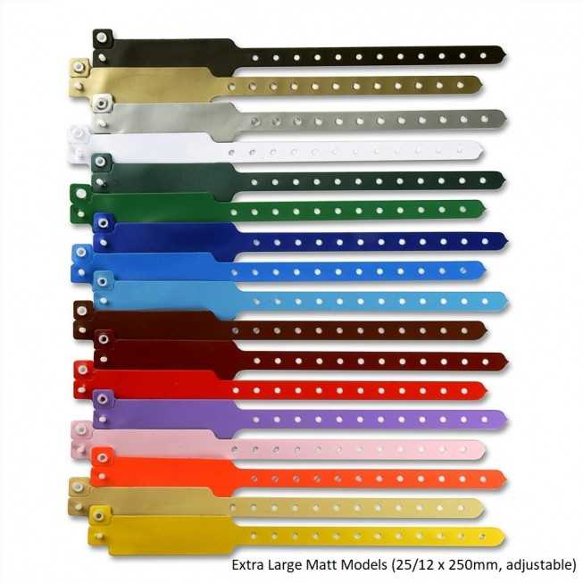 vinyl security wristband in blank extra large modal for every events choice of colors en
