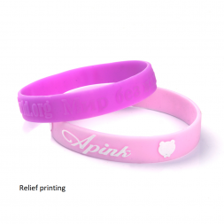 Pink Custom Wristbands  Debossed Silicone Bracelets