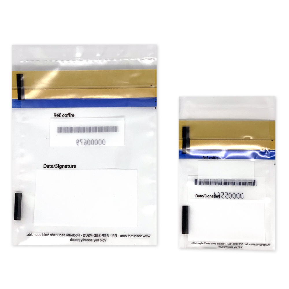 deux tailles differentes sachets securisees
