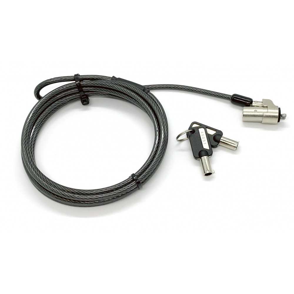 Cable Technologies Câble de sécurité antivol en Acier pour Ordinateur  Portable de 110 cm, avec verrou et Fente de sécurité, Kensington, Verrou à