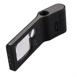 handheld pocket magnifying glass with uv lamp black