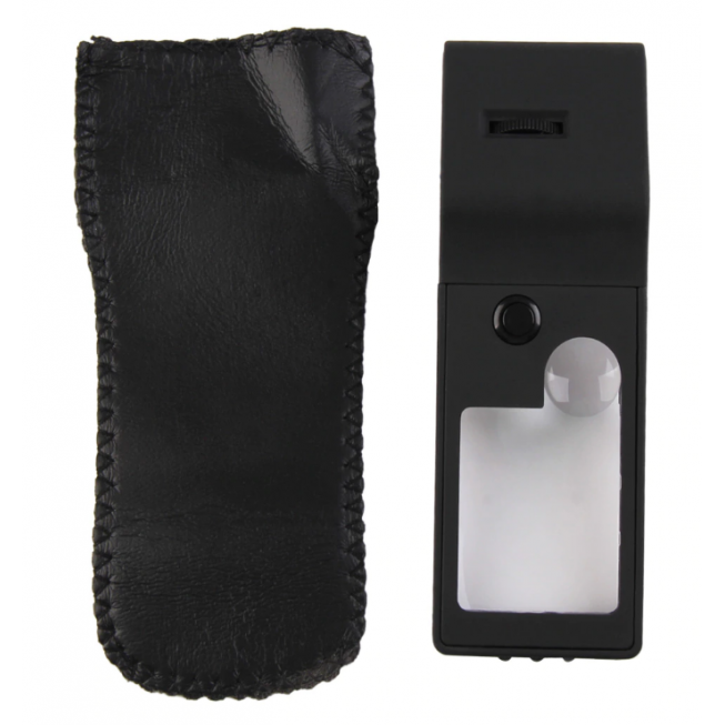 handheld pocket magnifying glass with UV lamp with leathercase handheld pocket magnifying glass with UV lamp with leathercase