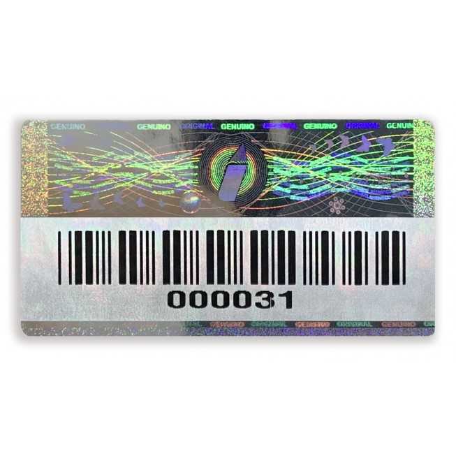 personalized silver hologram barcode sequential number eng