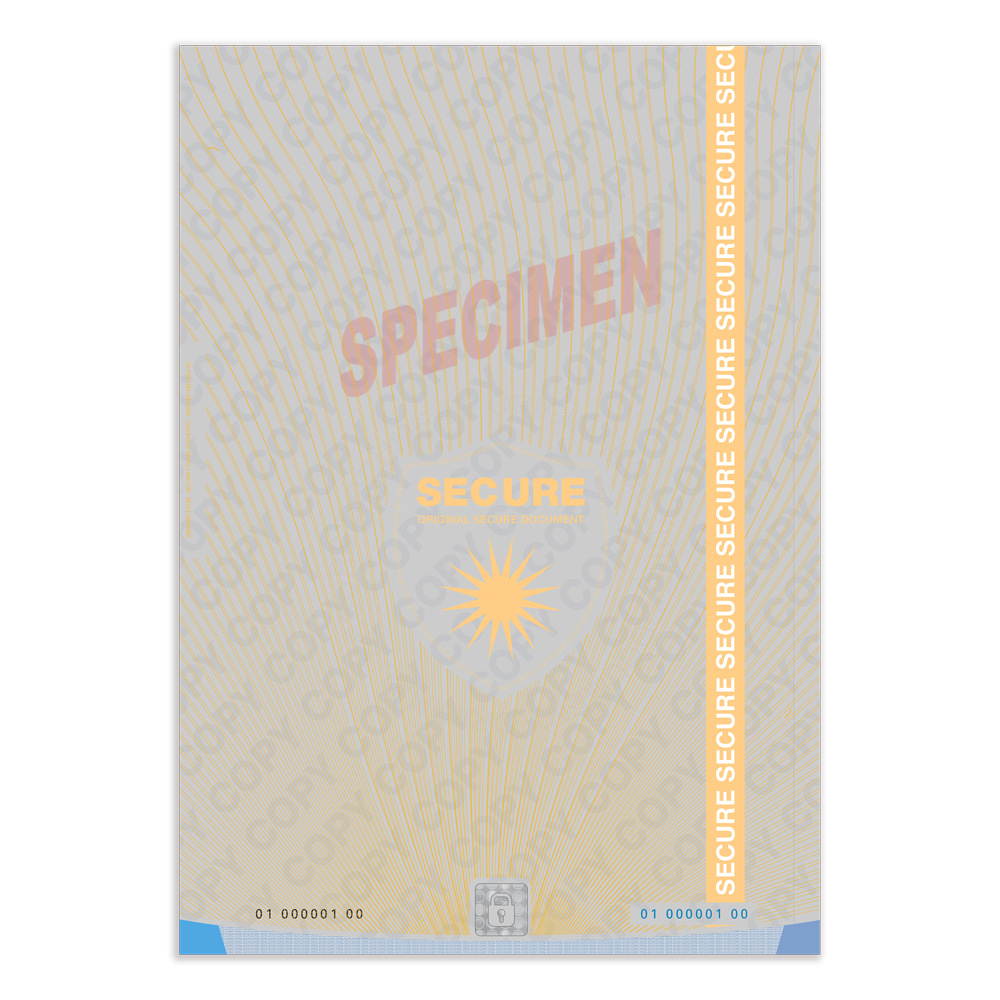 security paper fifteen points security tracing gray seen naked eye tracing yellow vision uv eng