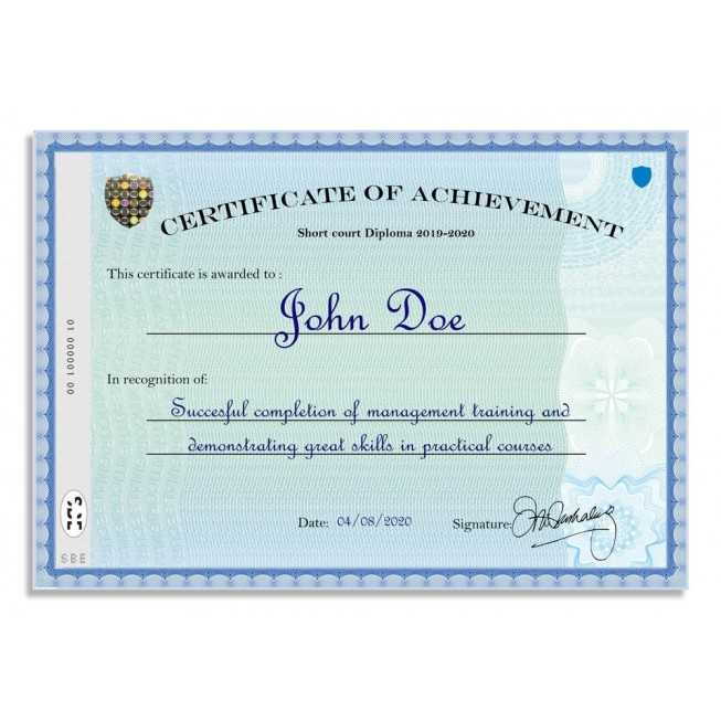 exemple utilisation papier securise personnalise certificat de reussite diplome court