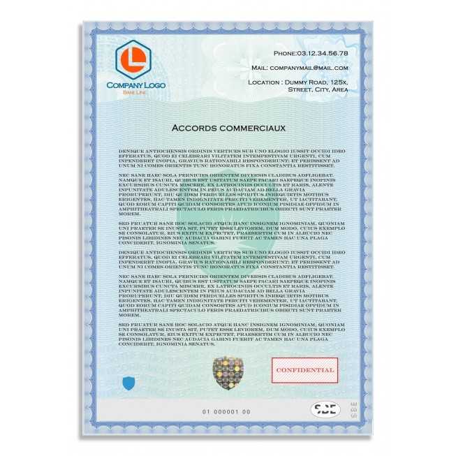 exemple utilisation papier securise personnalise accord commercial