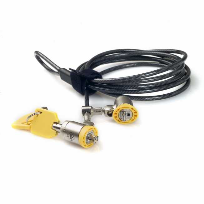 cable antivol pc double tete serrure adapatee