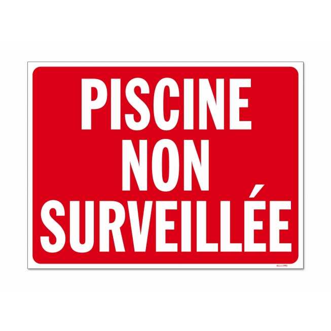 Panneau avertissement "piscine non surveillée"