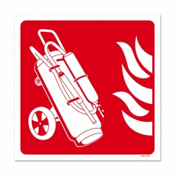 Panneau lutte incendie picto extincteur sur roues