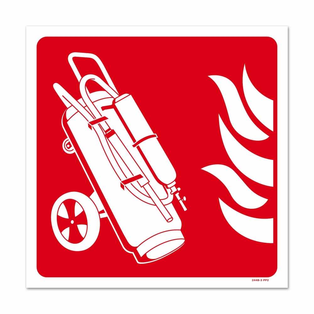 Wheeled fire extinguisher picto fire-fighting  sign - 1