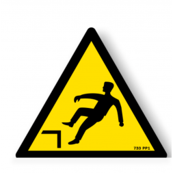 Panneau danger picto risque chute avec denivellation