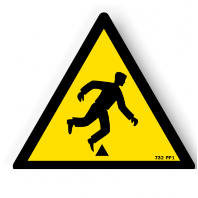 Tripping hazard sign with picture - 1