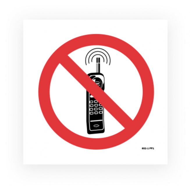 Panneau avertissement picto téléphone portable "mettre à l'arrêt"