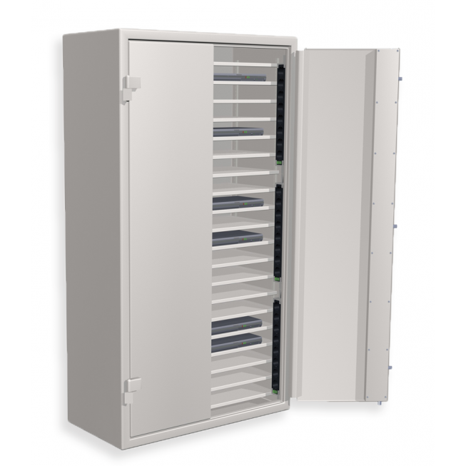 armoire de rechargement vingt etageres double porte