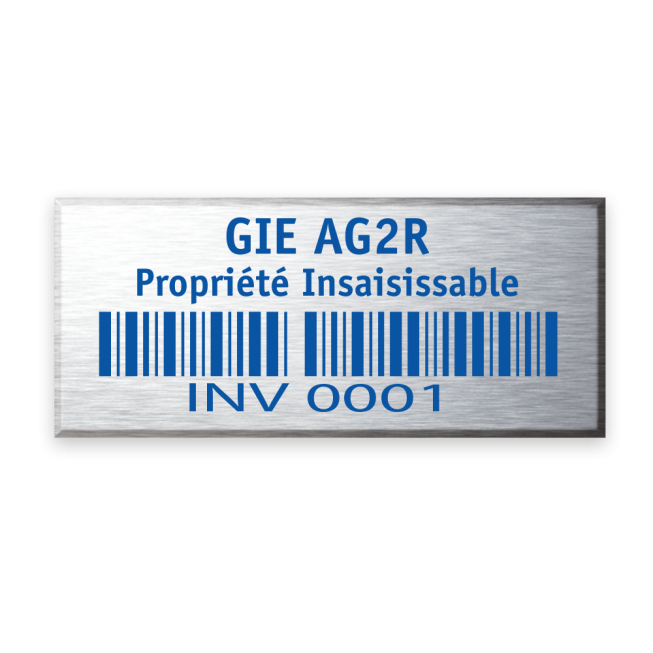 etiquette aluminium rigide anodisee gravure laser personnalisee groupe AG2R etiquette aluminium rigide anodisee gravure laser personnalisee groupe AG2R