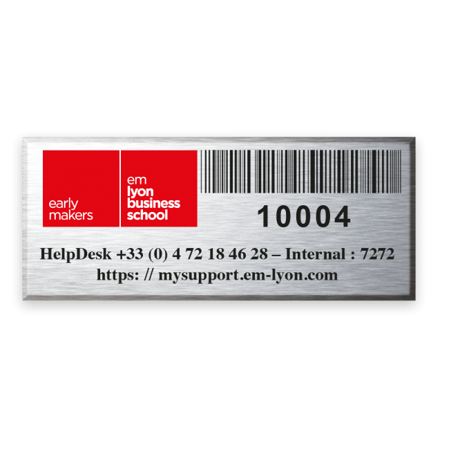 etiquette aluminium rigide anodisee gravure laser personnalisee EM Lyon etiquette aluminium rigide anodisee gravure laser personnalisee EM Lyon