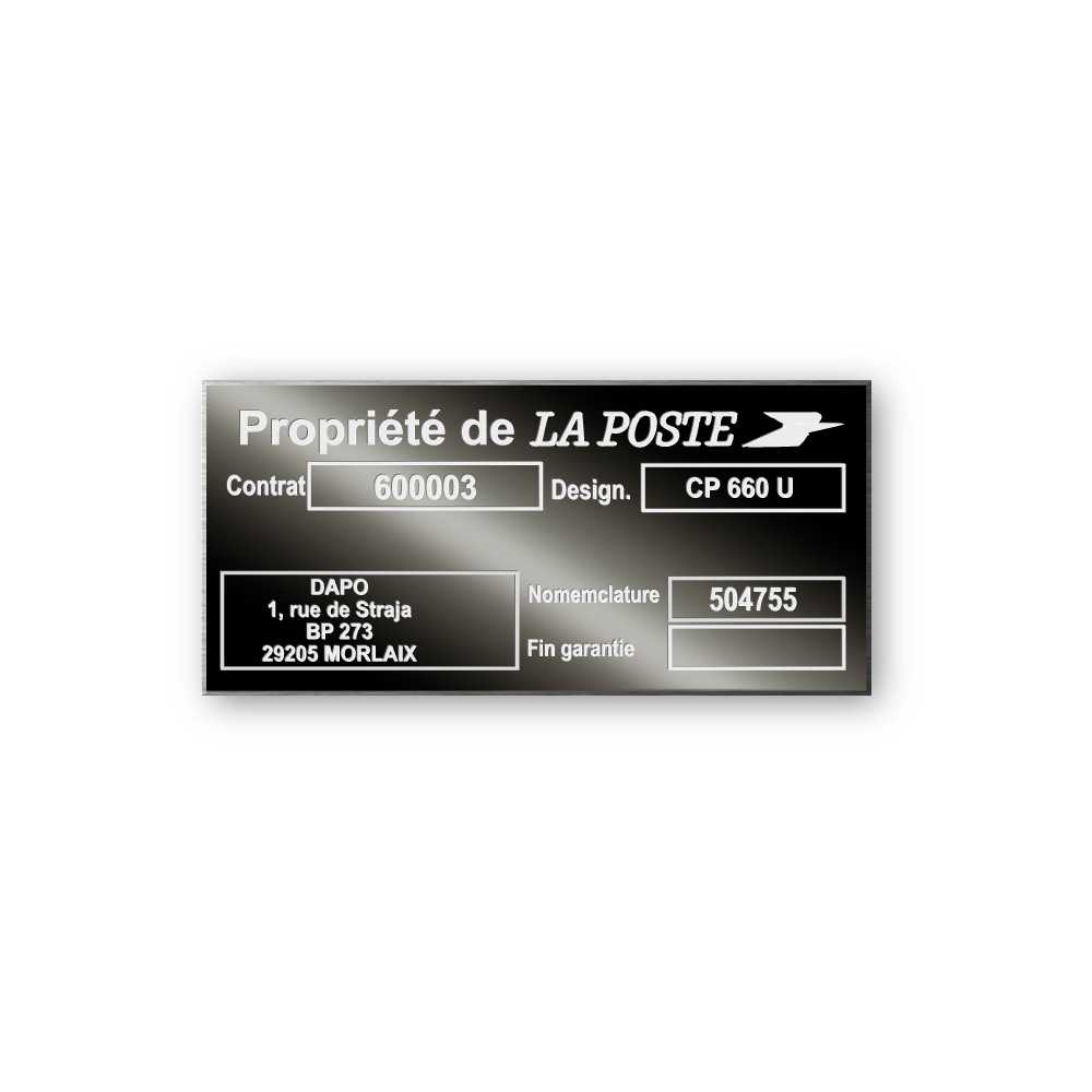 black plate aluminum builder personalized the post office
