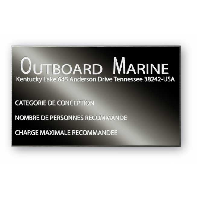 plaque noire constructeur aluminium personnalisee outboard marine plaque noire constructeur aluminium personnalisee outboard marine