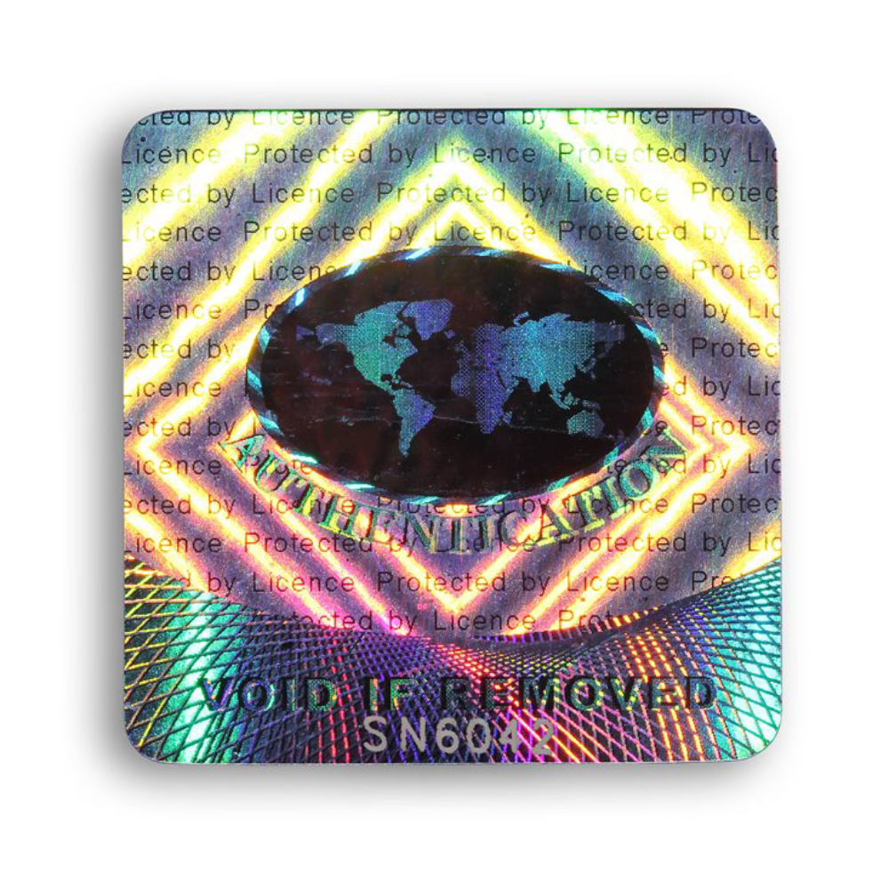 hologramme d’authentification void forme carre standard