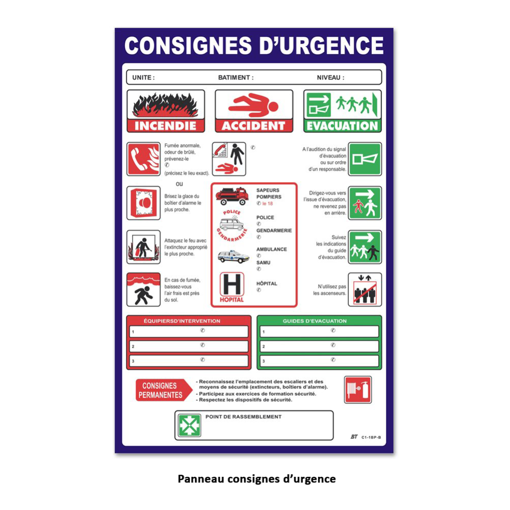 consigne d urgences kit hotels