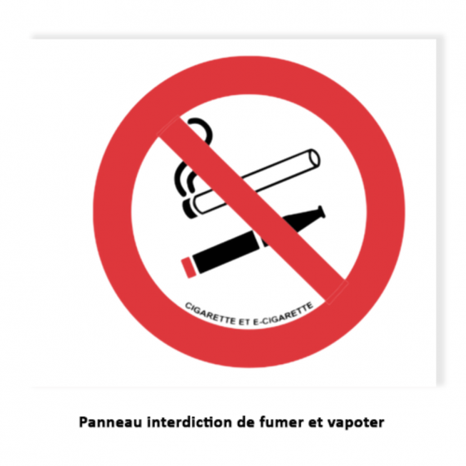 consigne interdiction de fumer et vapoter kit ecole