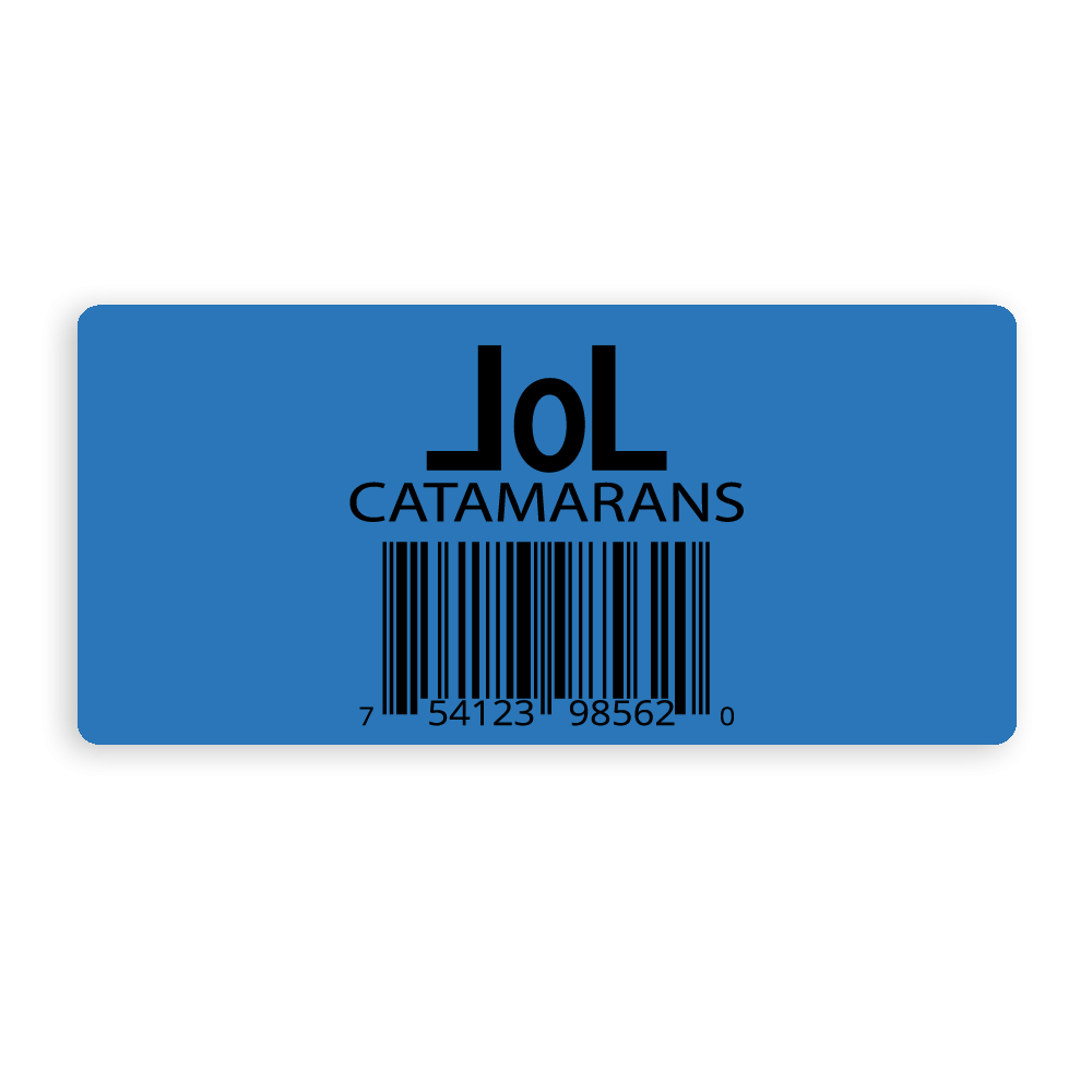 example blue security seal black print catamarans