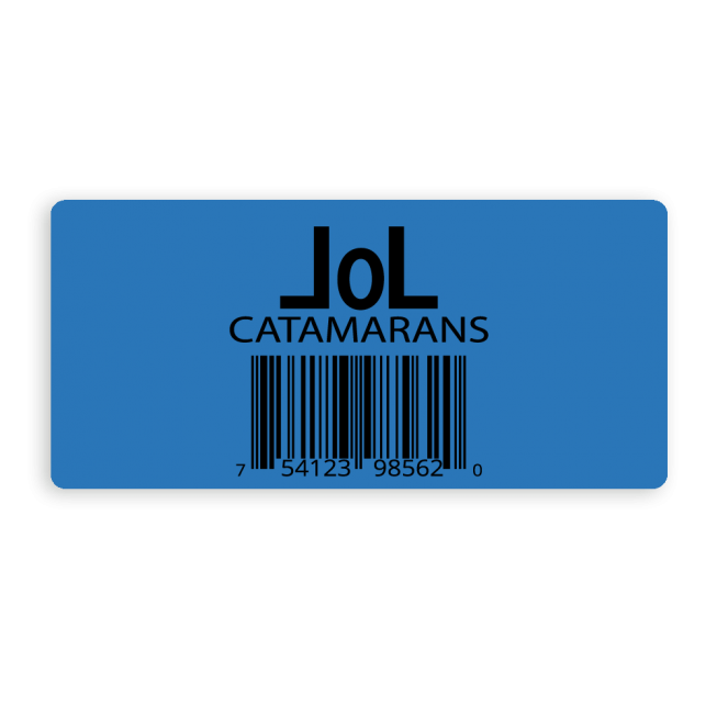 exemple scelle securite bleu impression noire catamarans avec code barre