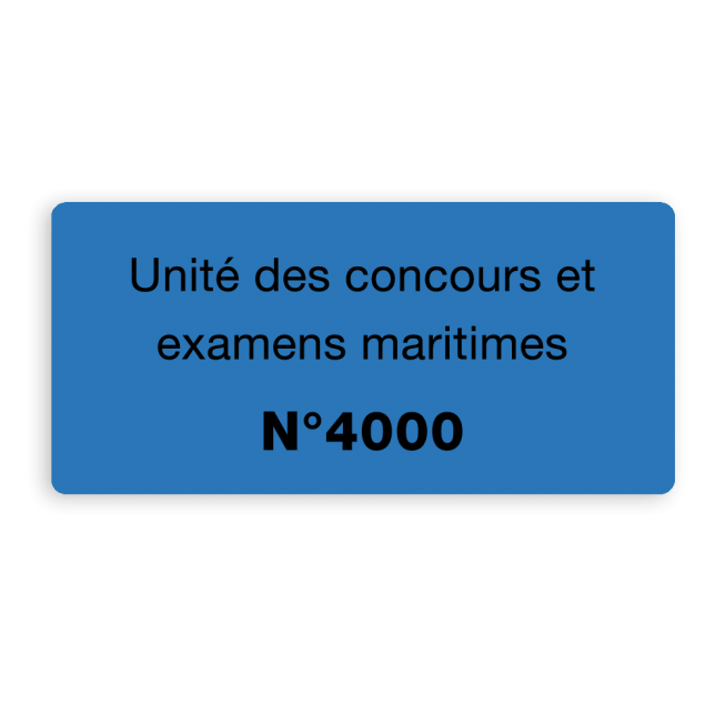 example blue security label black printing for competition written in french