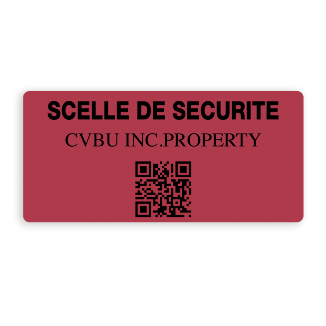 example red security seal black print inc property writen in french