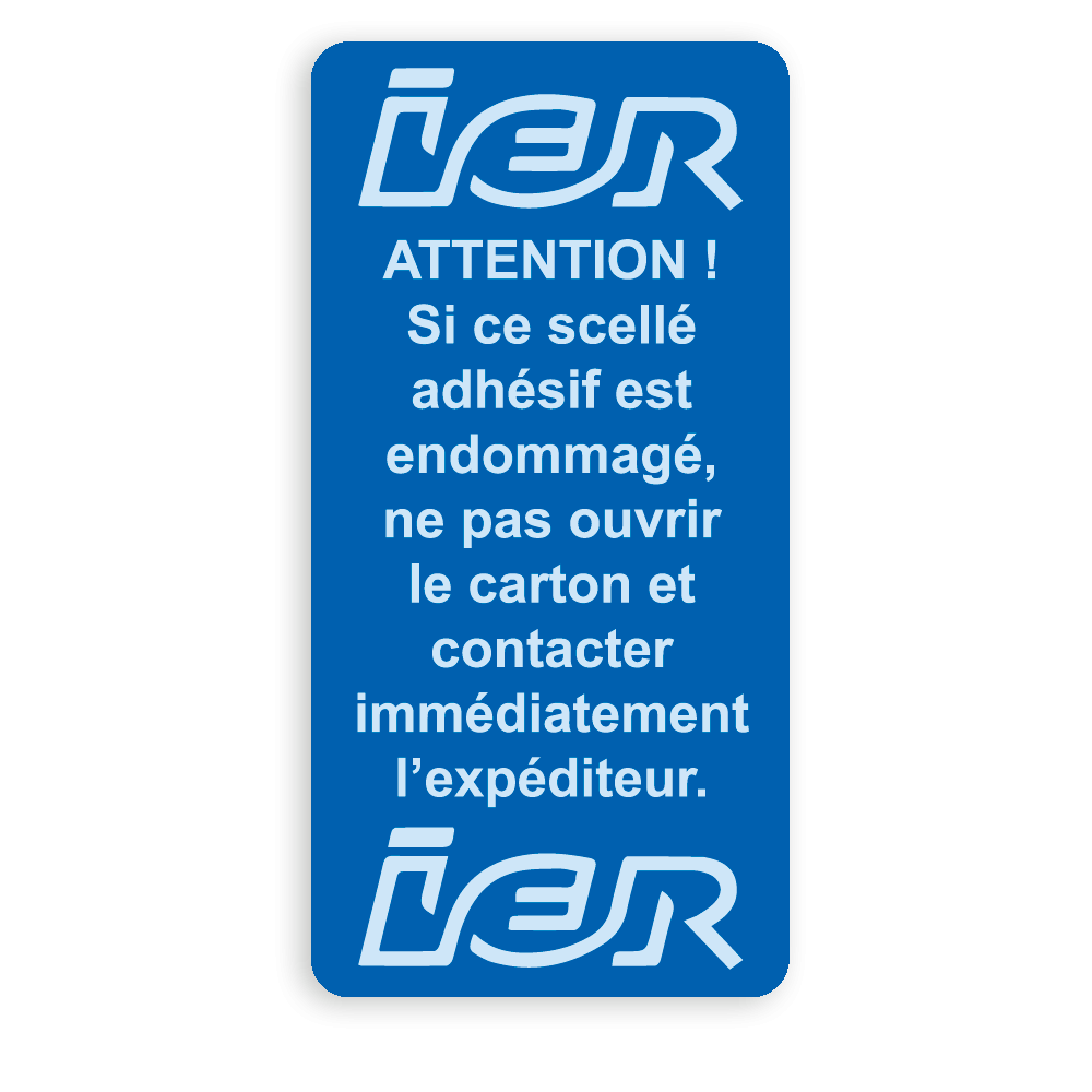 example custom security seal blue white print ier