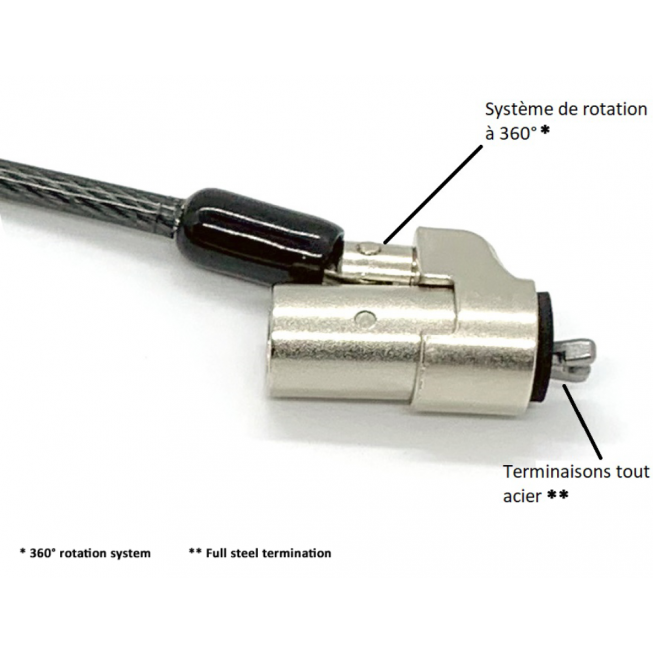 safe tech light wedge laptop security cable lock for dell en and fr