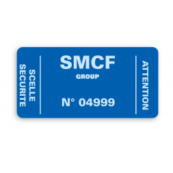 example custom blue security seal white printing smcf