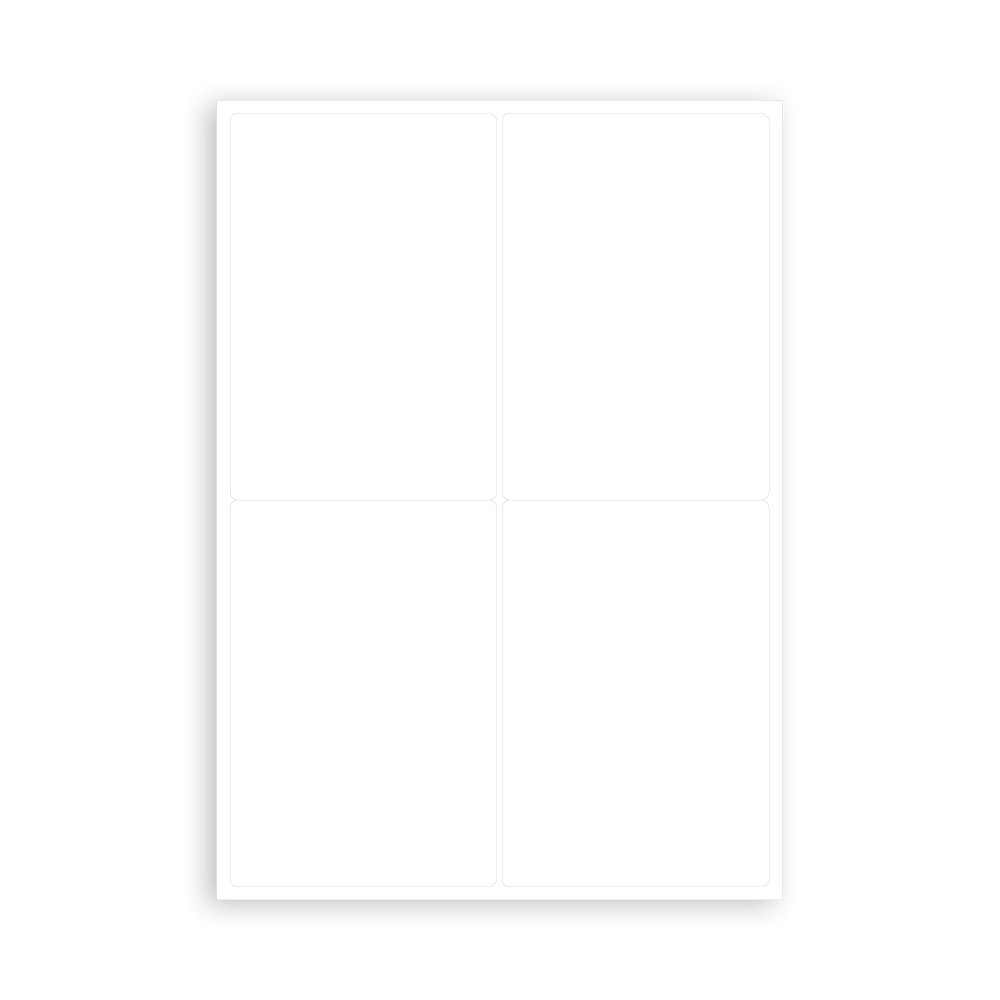 Etiquettes vierges en papier blanc mat - planche A4