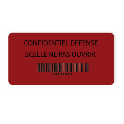 exemple scelle adhesif temperatures extremes confidentiel defense fond rouge