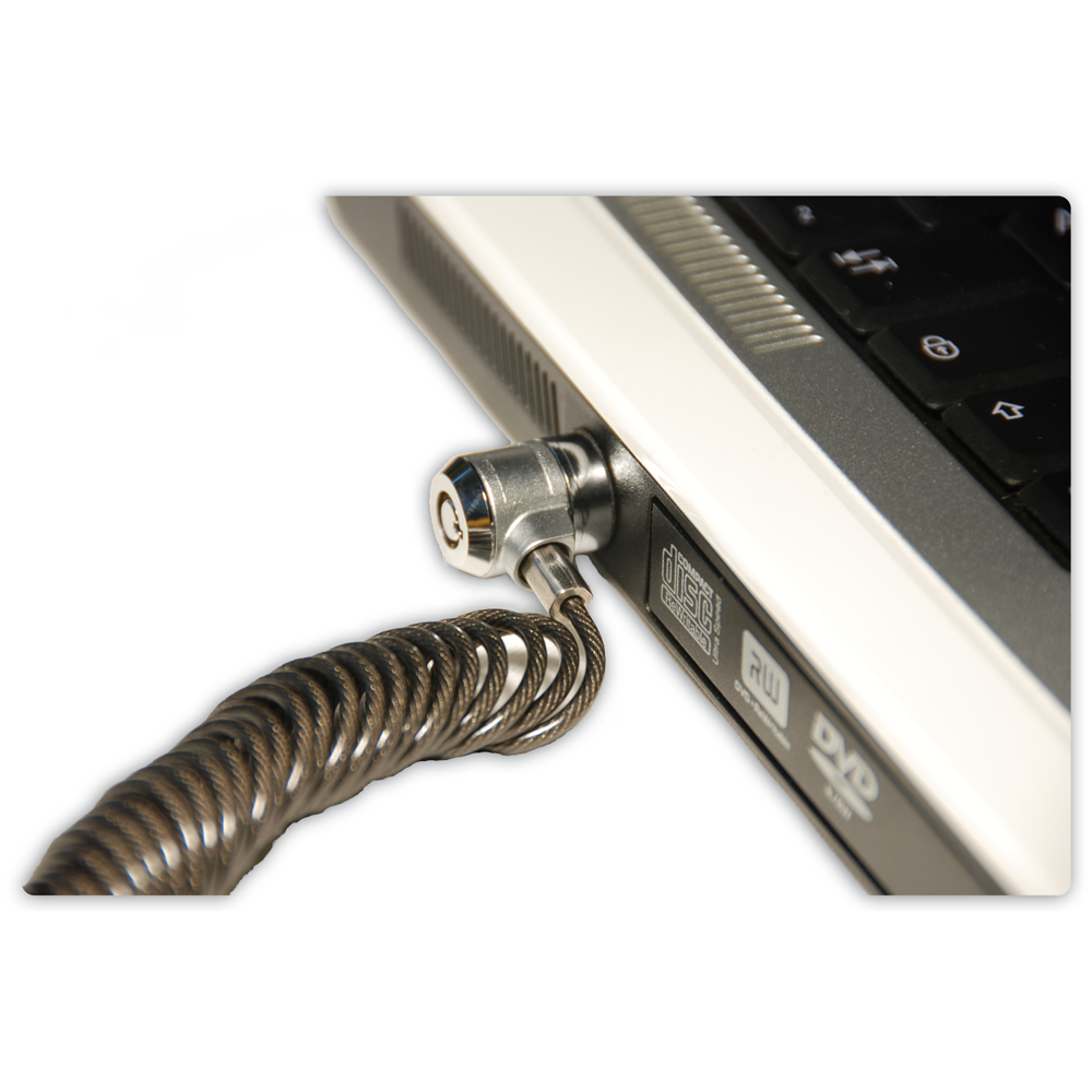 QWORK® Câble Antivol PC, Câble Verrou de Sécurité pour Ordinateur Portable,  Mécanisme de Verrouillage T-Bar, Câble Résistant à la Découpe 2m, 4