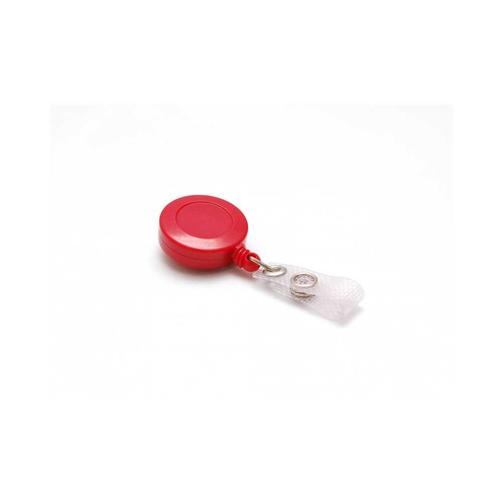 enrouleur badge couleur unie avec attache rouge fonce
