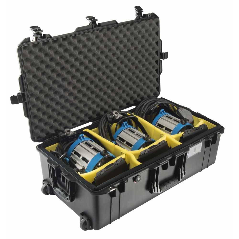 Mallette de transport roulante 83x28x47cm noire avec cloisons